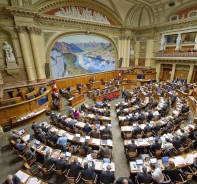 Nationalratssaal im Bundeshaus Bern