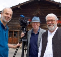 Kameramann Anders Lehmann, Regisseur Rainer Wlde und Produzent Hans Jrg Fehle bei den Dreharbeiten in Wildhaus.