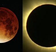 Blutmond (Mondfinsternis) und Sonnenfinsternis