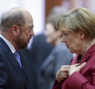 Martin Schulz und Angela Merkel