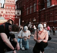 Fingerprint-Flashmob auf dem Roten Platz in Moskau