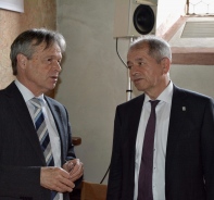 Antonio Loprieno (rechts) und Bernhard Rothen im Gesprch