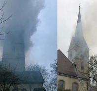 Im bernischen Herzogenbuchsee brannte an Heiligabend der Kirchturm.