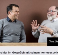 Marc Jost und sein Vater im Gesprch bei NZZ