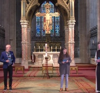 Dr. Johannes Hartl, Frauke Teichen und Pater Johannes Chavanne im Zinsterzienserkloser Heiligenkreuz