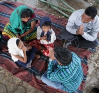 Arme Familie in Indien