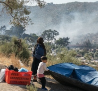 Das Flchtlingscamp Moria nach dem Brand