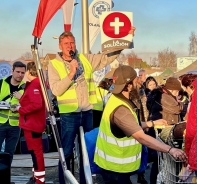 Werner Nachtigal bei einem Einsatz in Lwiw